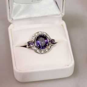 4ct Amethyst Sterling Silver Ring