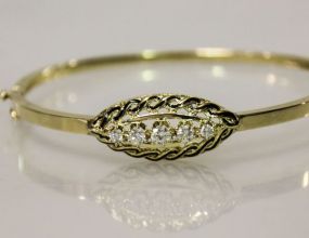 5 Stone Diamond Bangle Bracelet