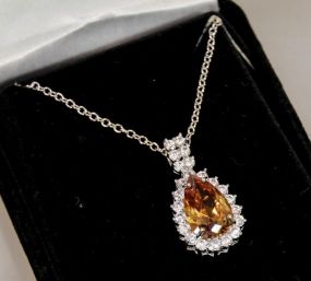 4ct Morganite Sterling Silver Necklace