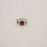 Large Garnet Sterling Silver Dinner Ring