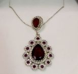 8.50 Ruby Sterling Silver Necklace