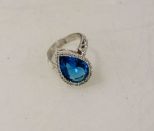 4ct Blue Topaz Sterling Silver Ring