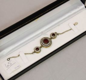 4ct Genuine Ruby Sterling Silver Bracelet