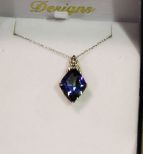 6ct Arctic Sapphire Sterling Silver Necklace