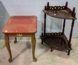 Queen Anne Side Table & Corner Etegere