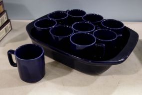 Chantel Blue Casserole Dish & Ten Blue Nerina Coffee Mugs