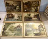 Six Framed Water and Mill Prints