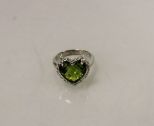 4ct Brazilian Green Amethyst Sterling Silver Ring