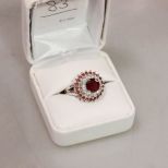 Genuine Ruby Sterling Silver Estate Ring