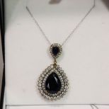8ct Sapphire Sterling Silver Necklace