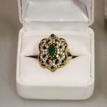 Genuine Emerald Sterling Silver Estate Ring