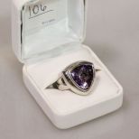 6ct Amethyst Sterling Silver Ring