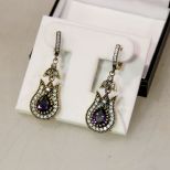 4ct Amethyst Sterling Silver Earrings