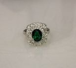 Emerald Sterling Silver Dinner Ring