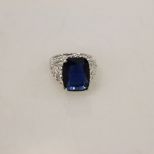 6ct Sapphire Sterling Silver Ring