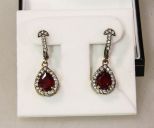 Genuine Ruby Sterling Silver Earrings