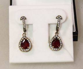 Genuine Ruby Sterling Silver Earrings