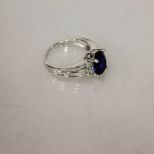 Sapphire Sterling Silver Dinner Ring