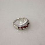 Genuine Ruby Sterling Silver Estate Ring