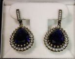 16ct Sapphire Sterling Silver Earrings