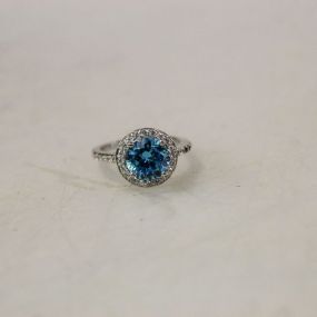 Swiss Blue Topaz Sterling Silver Ring
