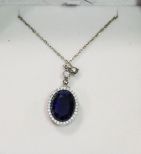 6ct Sapphire Sterling Silver Necklace