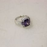 4ct Amethyst Sterling Silver Ring