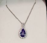4ct Tanzanite Sterling Silver Necklace