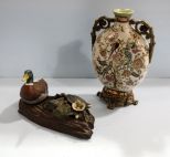 1981 Signed Gail Pittman Duck & Oriental Vase