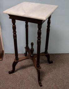 Square Mahogany Marble Top Stand
