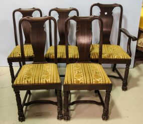 Set of Five Empire Style Mahogany Dining Chairs
