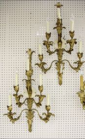 Pair of Decorative Painted Metal Wall Sconces