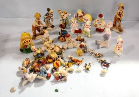 Large Group of Clown Figurines