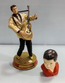 Ceramic Elvis Head & Elvis Presley Doll