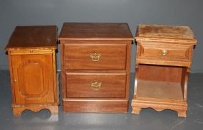 Three Wooden End Tables Description