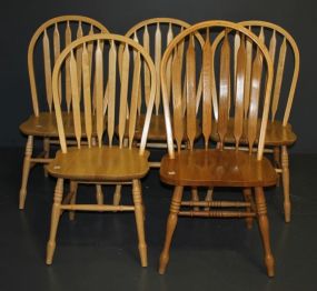 Five Contemporary Wooden Chairs Description