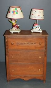 Chest of Drawers and Two Children's Lamps Description