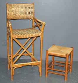 Bar Stool and Footstool Description