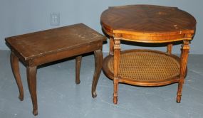 Two Wooden Side Tables Description
