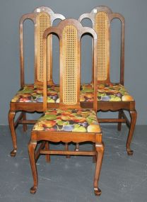 Three High Back Chairs with Cane Insert Description