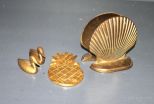 Two Duck Paper Weights, Shell Bookends and Pineapple Description