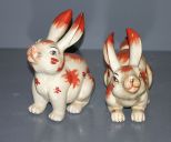 Two Hand Painted Rabbits Description