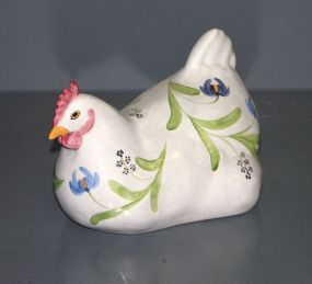 N.S. Gustin Co. Hand Decorated Hen Description