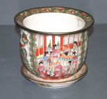 Oriental Planter with Under Plate Description