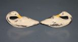 Pair of Wood Carved Geese Description