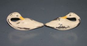 Pair of Wood Carved Geese Description