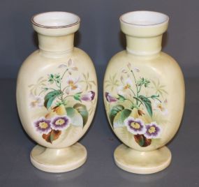 Two Porcelain Vases with Floral Pattern Description