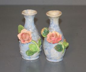 Two Small Vases with Rose Design Description