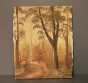 Oil on Canvas of Forest Description