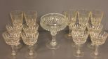 Group of Thirteen Various Size Glasses and Matching Compote Description